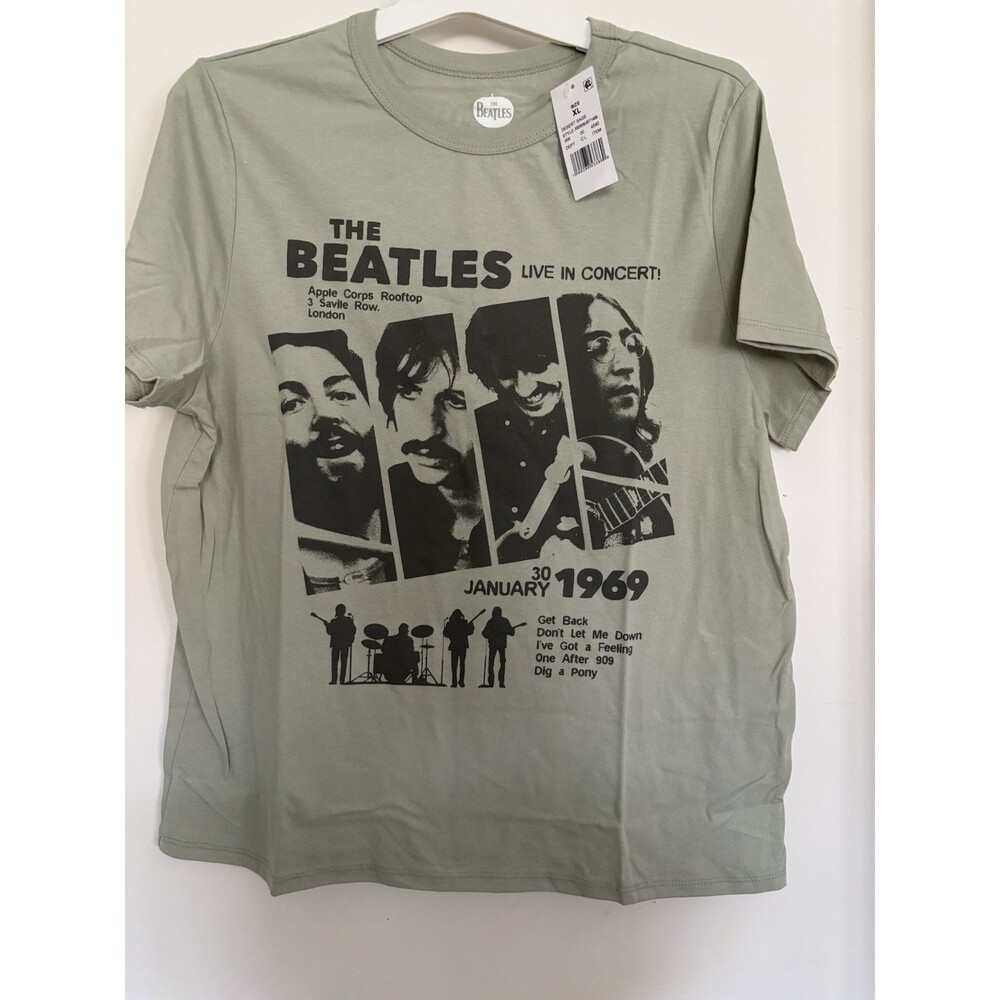 The Beatles live In Concert 1969 Size XL Sage Green 2005 Unisex